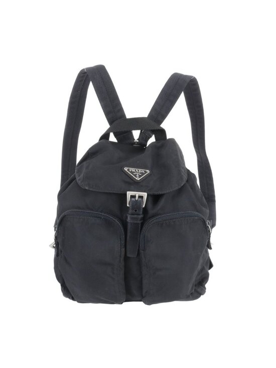Prada Tessuto Nylon Triangle Logo Backpack Black main image 6
